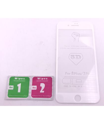 Cristal Templado 5D Para Apple Iphone 7 Plus iPhone 8 Plus Blanca